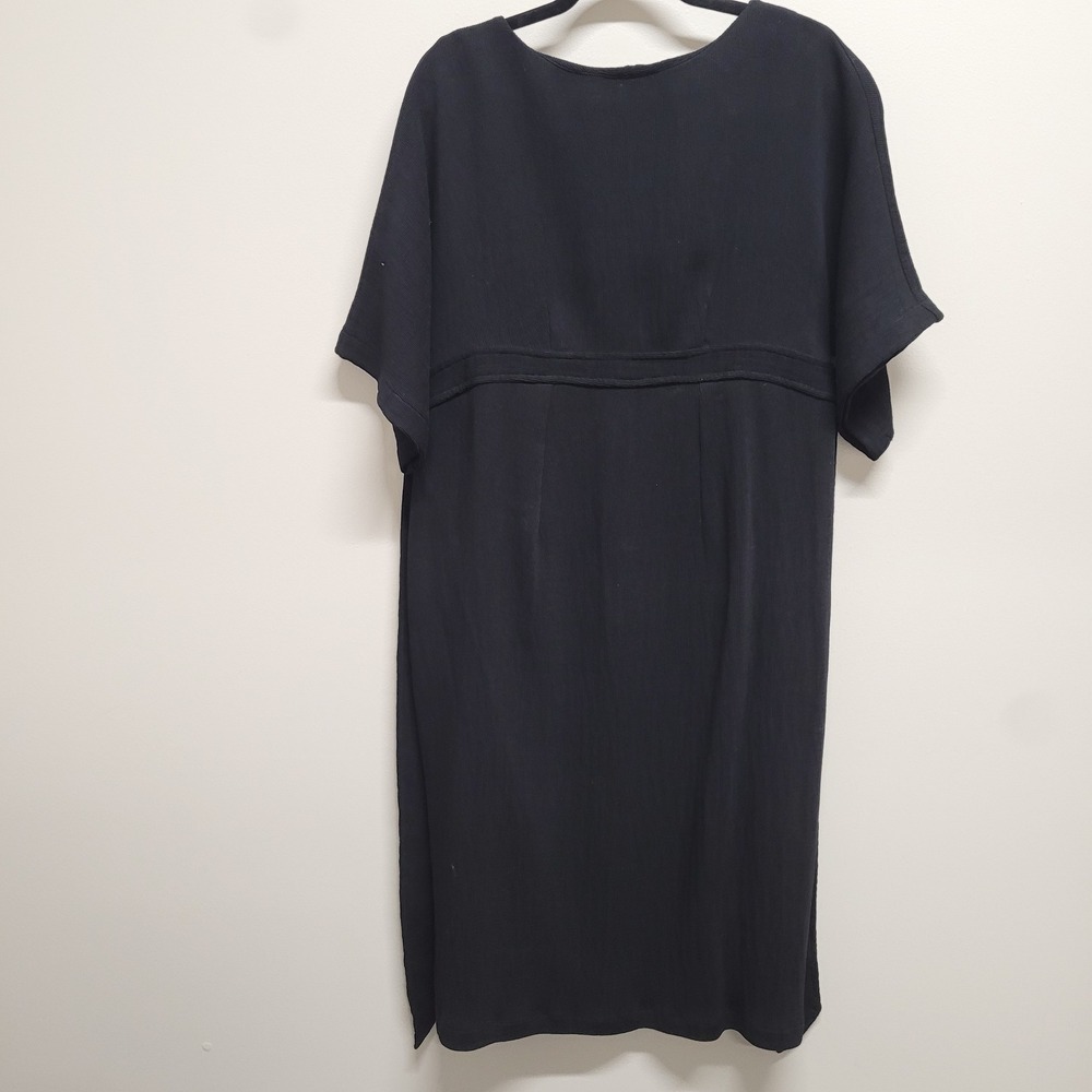 Closet London Maternity Black Ribbed Midi Dress US 12 Kimono Sleeve Tie Back